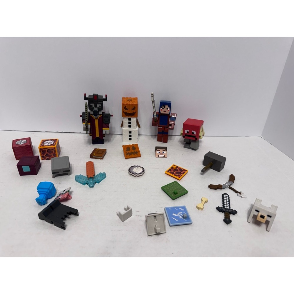 Minecraft Action Figures Lot - Various Characters & Accessories Mini figures